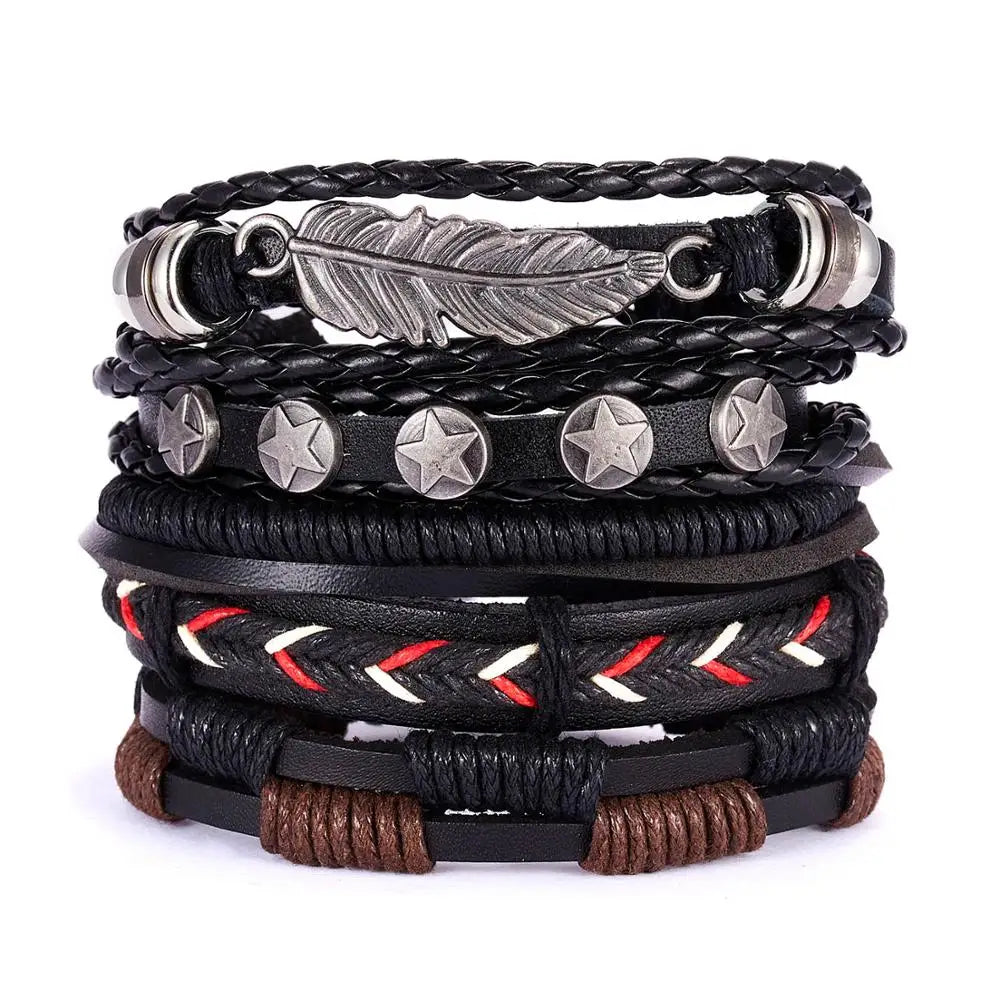 Vintage Multilayer Leather Braid Bracelets