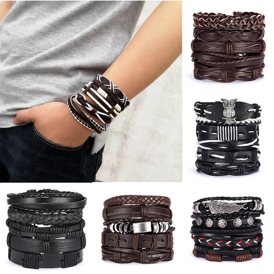 Vintage Multilayer Leather Braid Bracelets