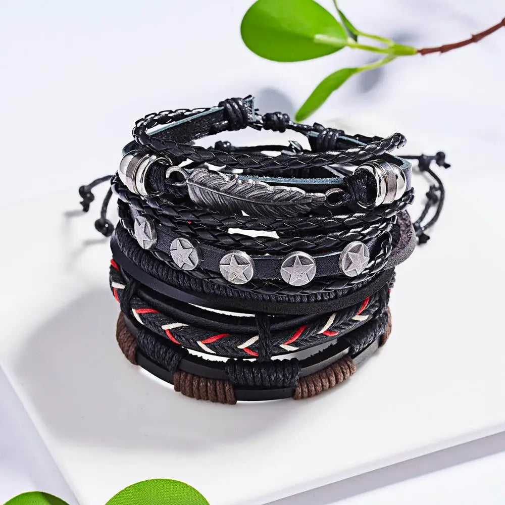 Vintage Multilayer Leather Braid Bracelets