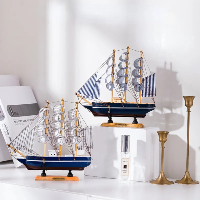 Wooden Sailboat Modern Home Decor