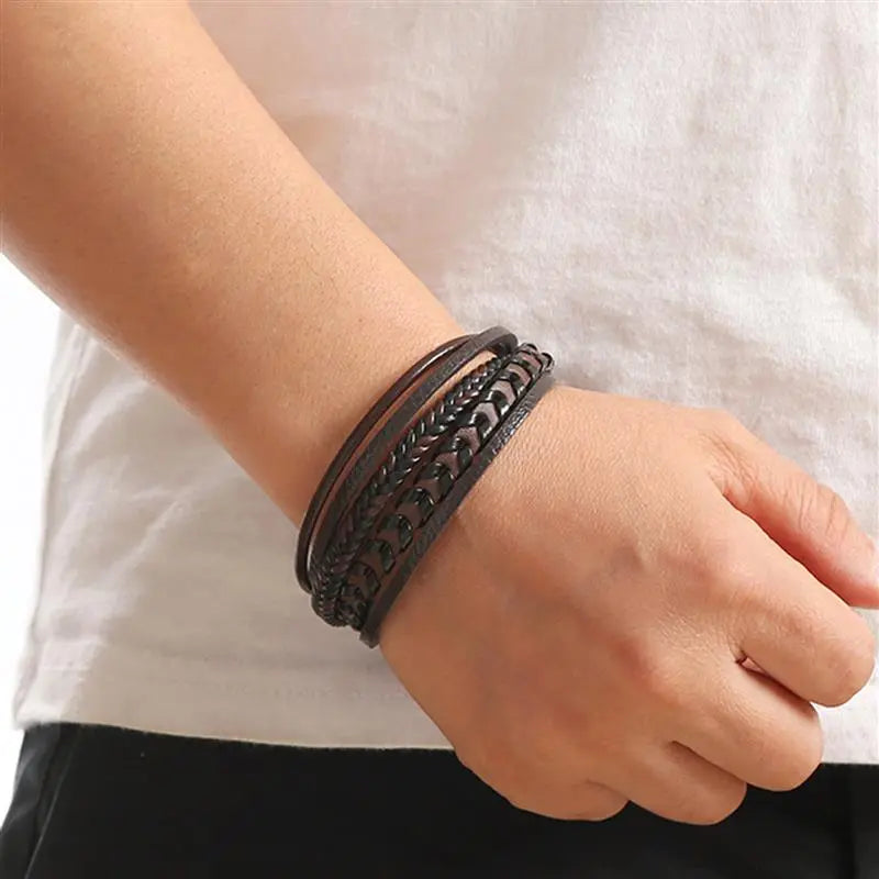 Classic Multilayer Leather Men's Bracelet