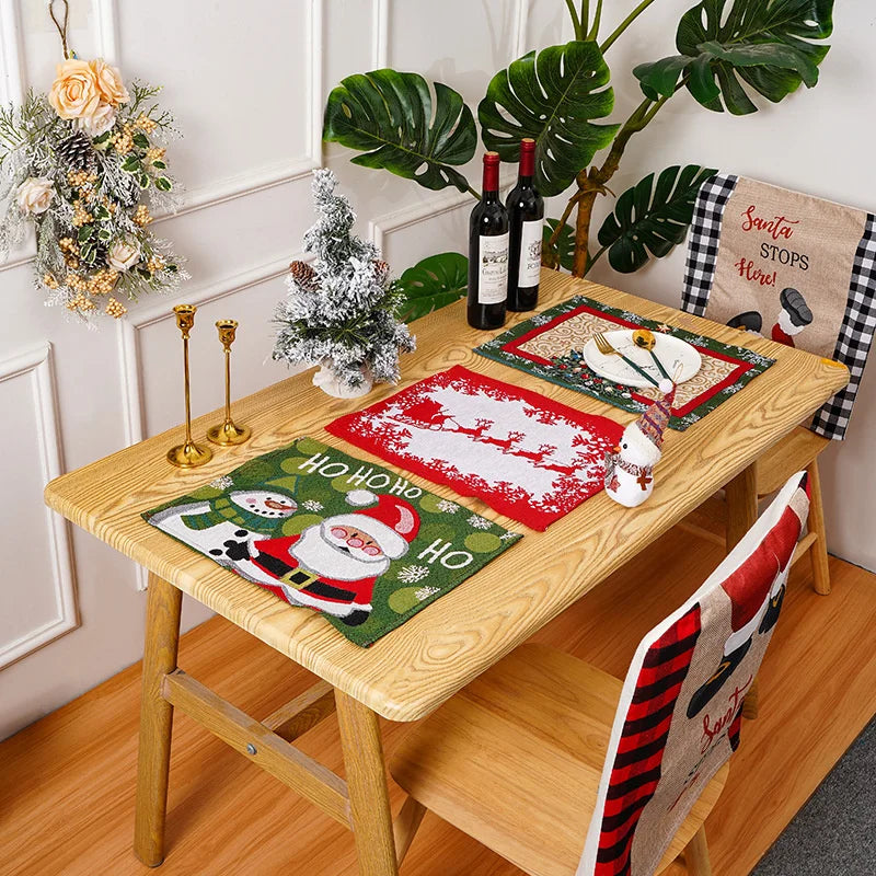 Christmas-Themed Table Mats for Stylish Holiday Dining!