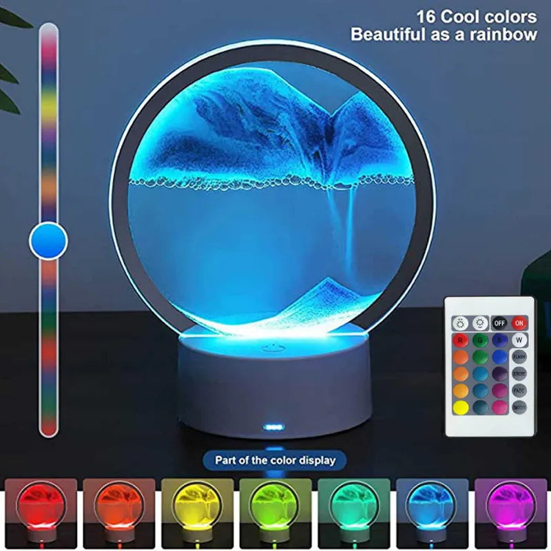 3D Moving Sand Art Frame Night Light