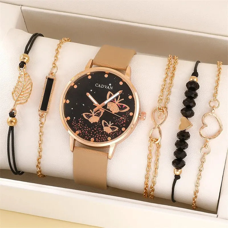 Butterfly Beauty 6PCS Women's Watches Set