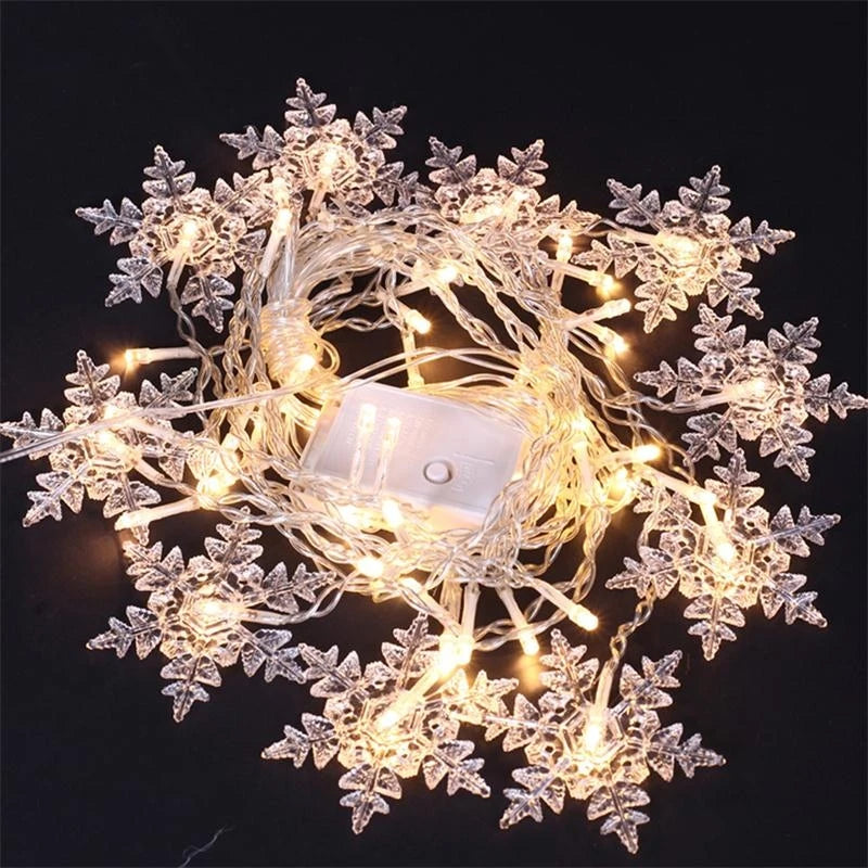 Christmas LED Snowflake Curtain String Lights