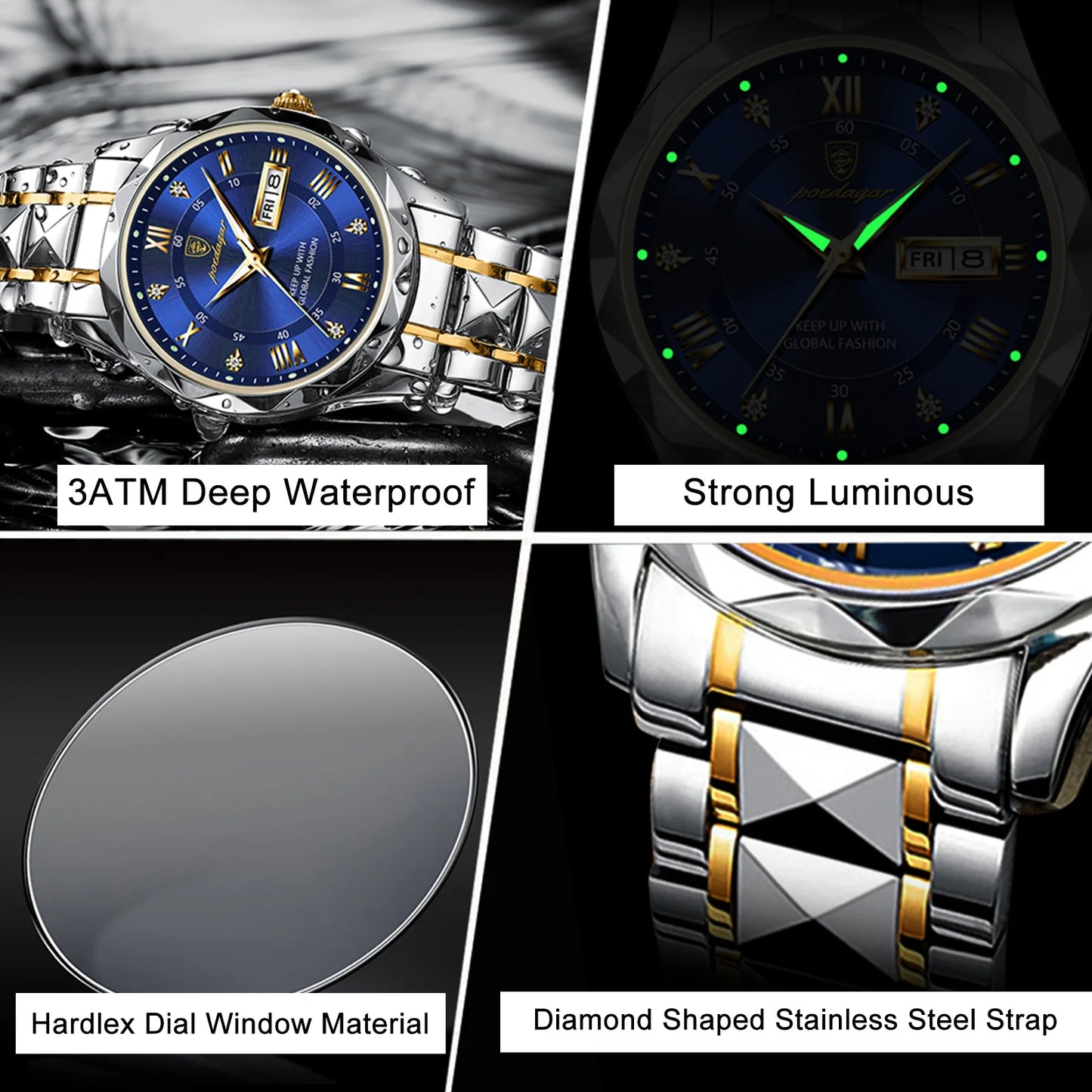 POEDAGAR Luxury Men's Wristwatch