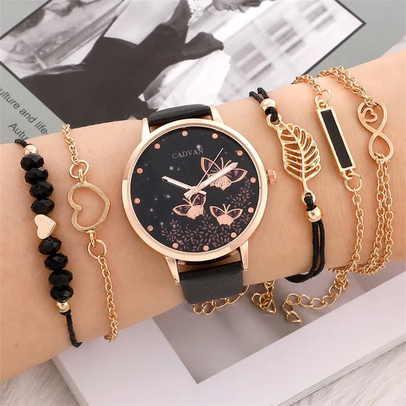 Butterfly Beauty 6PCS Women's Watches Set