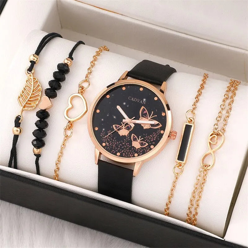 Butterfly Beauty 6PCS Women's Watches Set