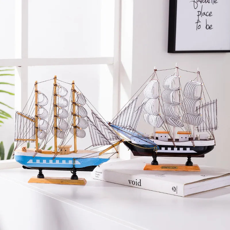 Wooden Sailboat Modern Home Decor