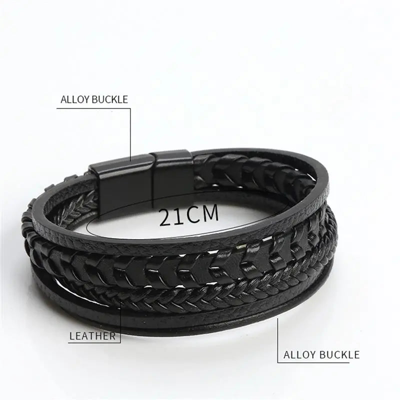 Classic Multilayer Leather Men's Bracelet